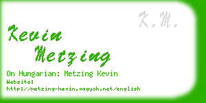 kevin metzing business card